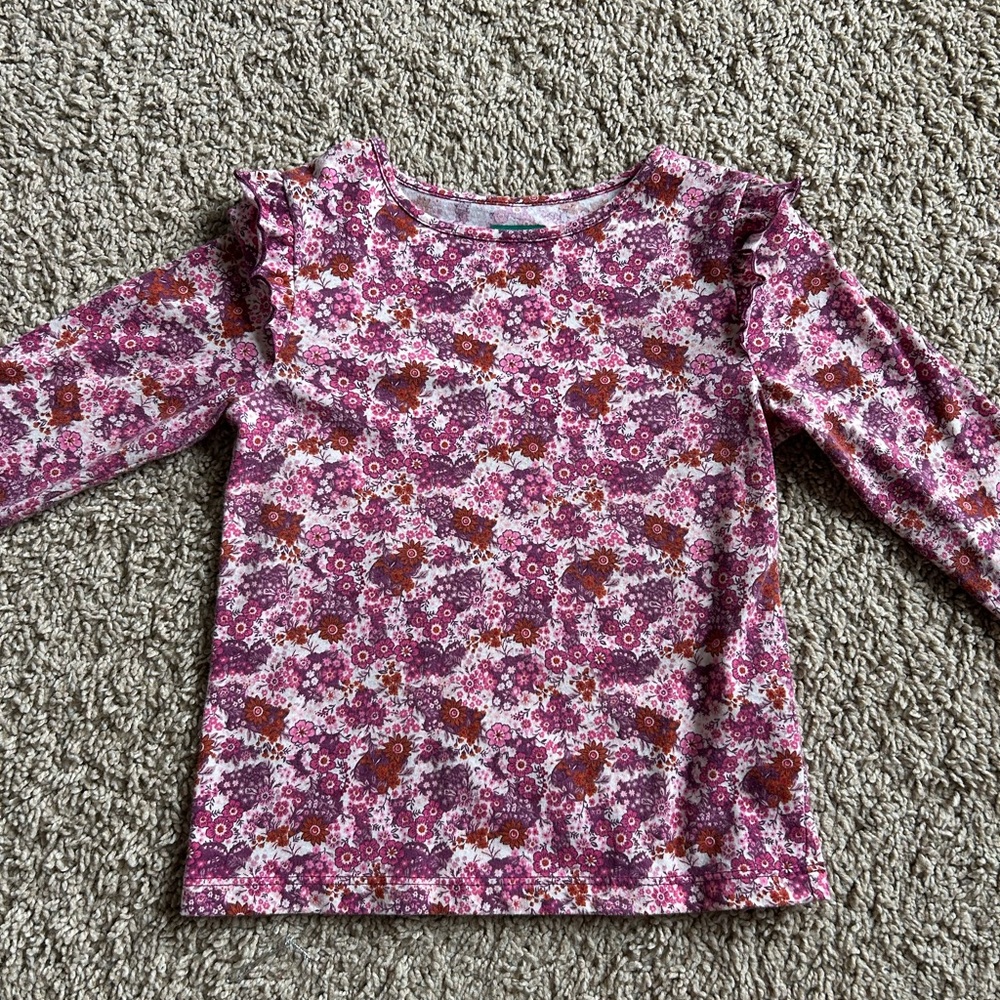 Floral Kids Shirt - Pink and White for Girls